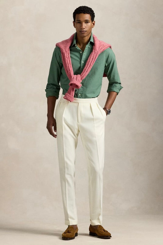 POLO RALPH LAUREN Slim Fit Garment-Dyed Oxford Shirt Fatigue Green - Dale