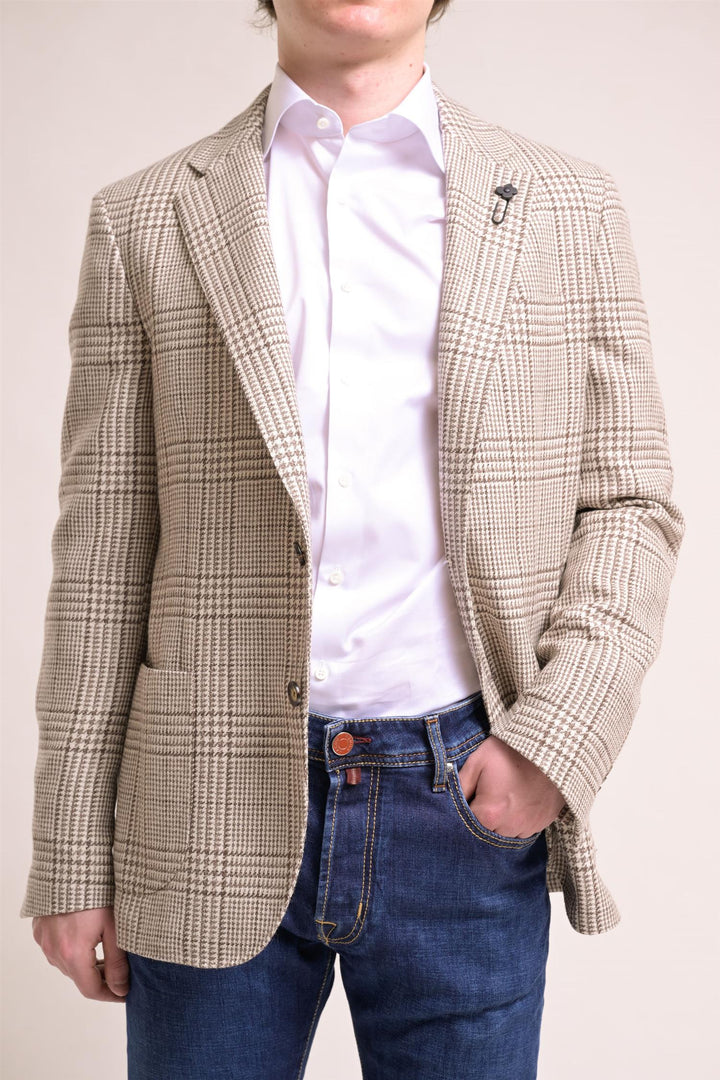 LARDINI MAN JACKET SPECIAL LINE DROP 7 REG BEIGE - Dale
