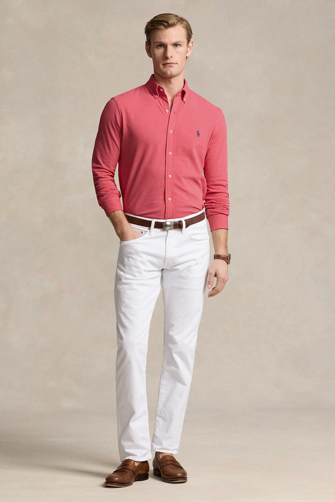 Featherweight Mesh Shirt Pale Red