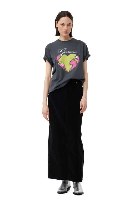 GANNI Washed Corduroy Long Skirt - Dale