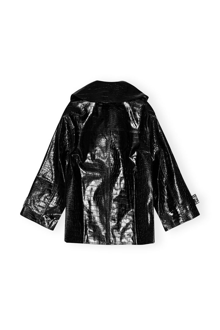 GANNI Future Coated Double Breasted Midi Jacket - Dale