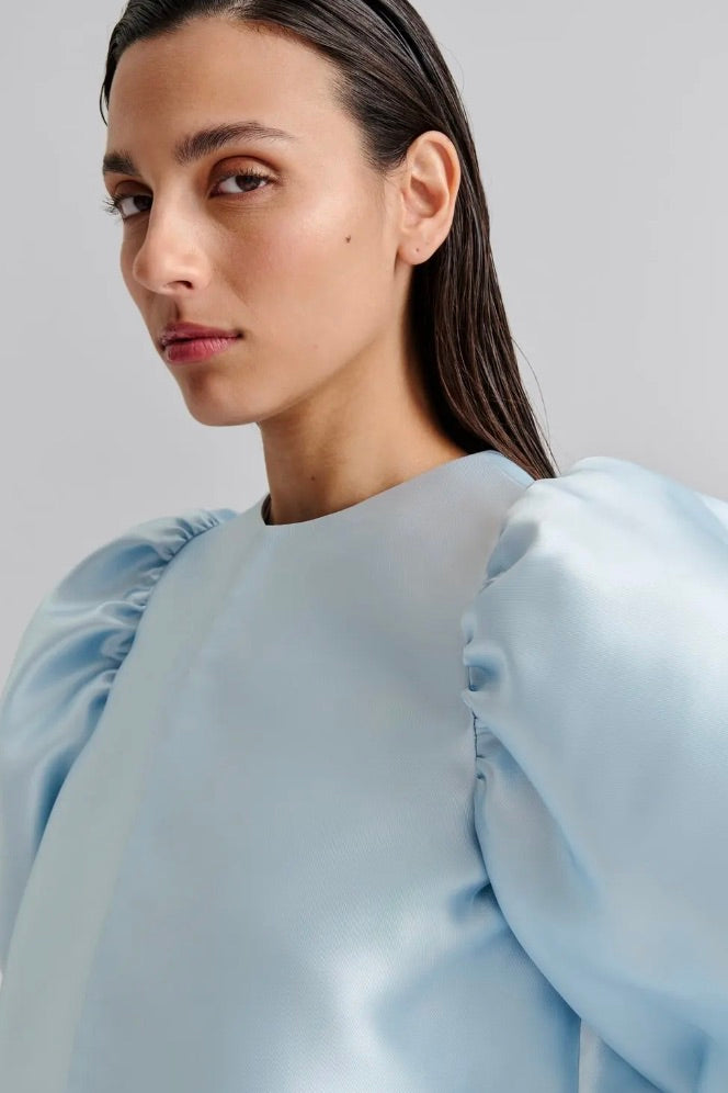BY MALINA Cleo Pouf Sleeve Blouse Ice Blue - Dale