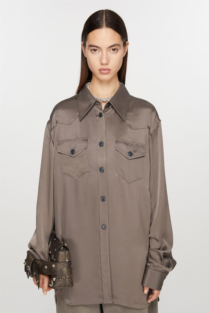 ACNE STUDIOS SATIN BUTTON-UP SHIRT - Dale