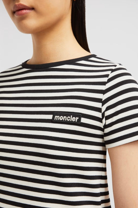MONCLER Striped Cotton T-Shirt Blue/White Stripe - Dale