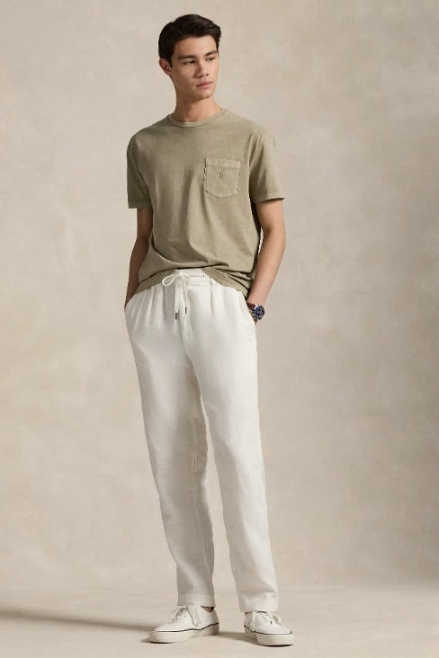POLO RALPH LAUREN Custom Slim Mineral-Dyed Pocket T-Shirt New Olive - Dale