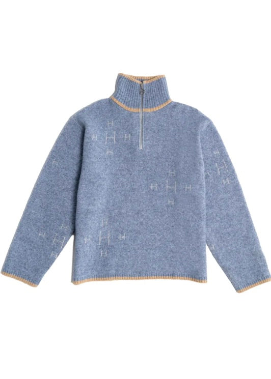 HEST Iben Half-Zip Faded Denim - Dale