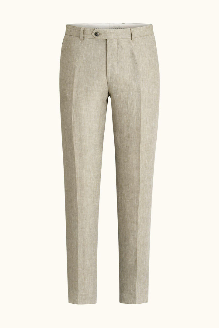 OSCAR JACOBSON Denz Linen Trousers Trench Beige - Dale
