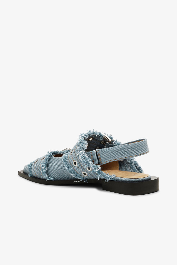 GANNI Feminine Buckle Ballerina Charms Denim - Dale