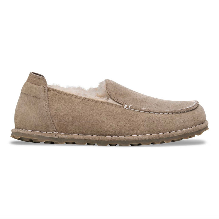 BIRKENSTOCK Utti Shearling Suede Leather Taupe Dame - Dale
