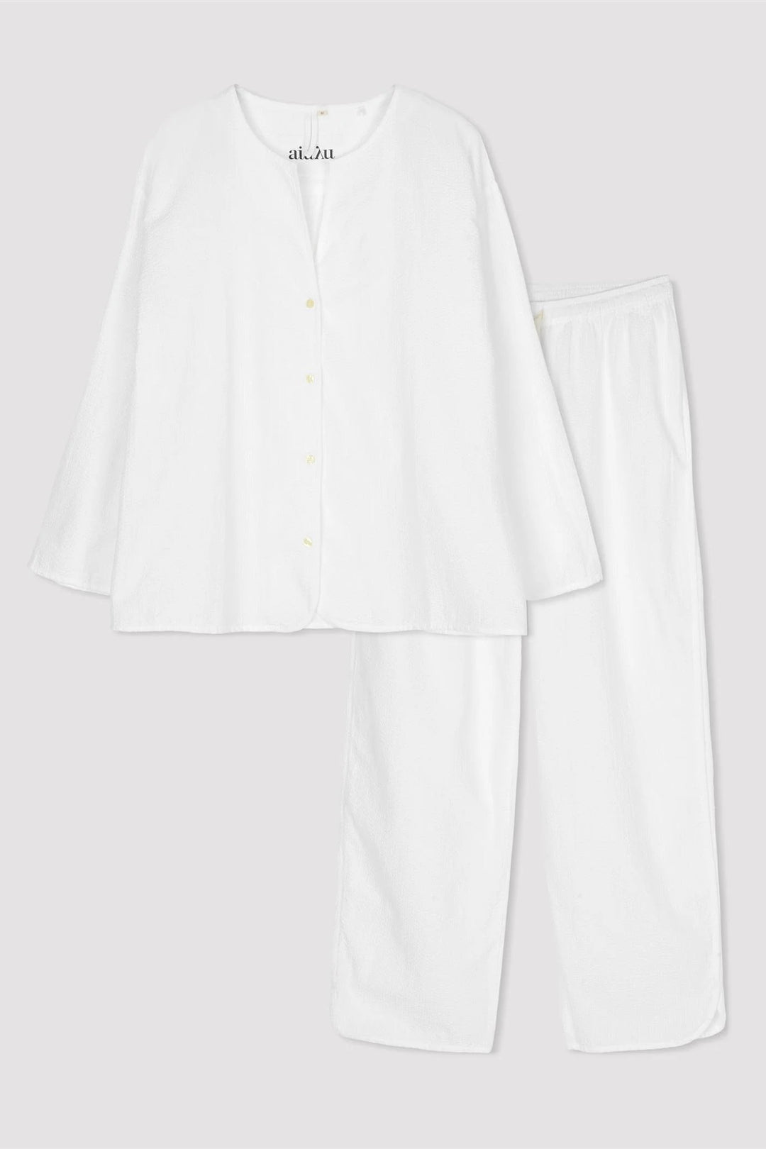 AIAYU Pyjamas Seersucker White - Dale