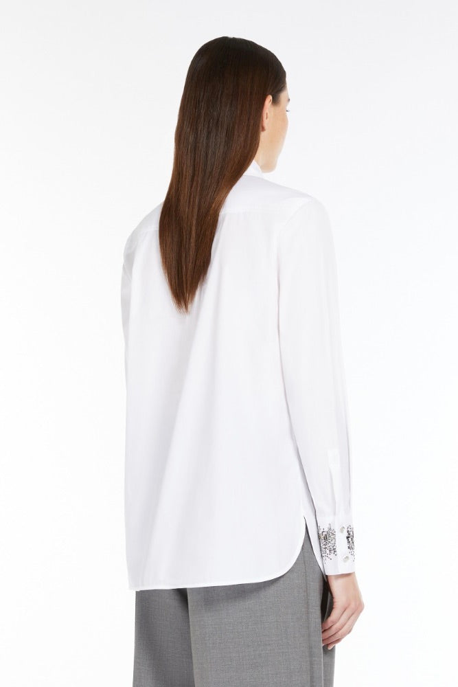 MAX MARA Queva Cotton Poplin Shirt Optical White - Dale
