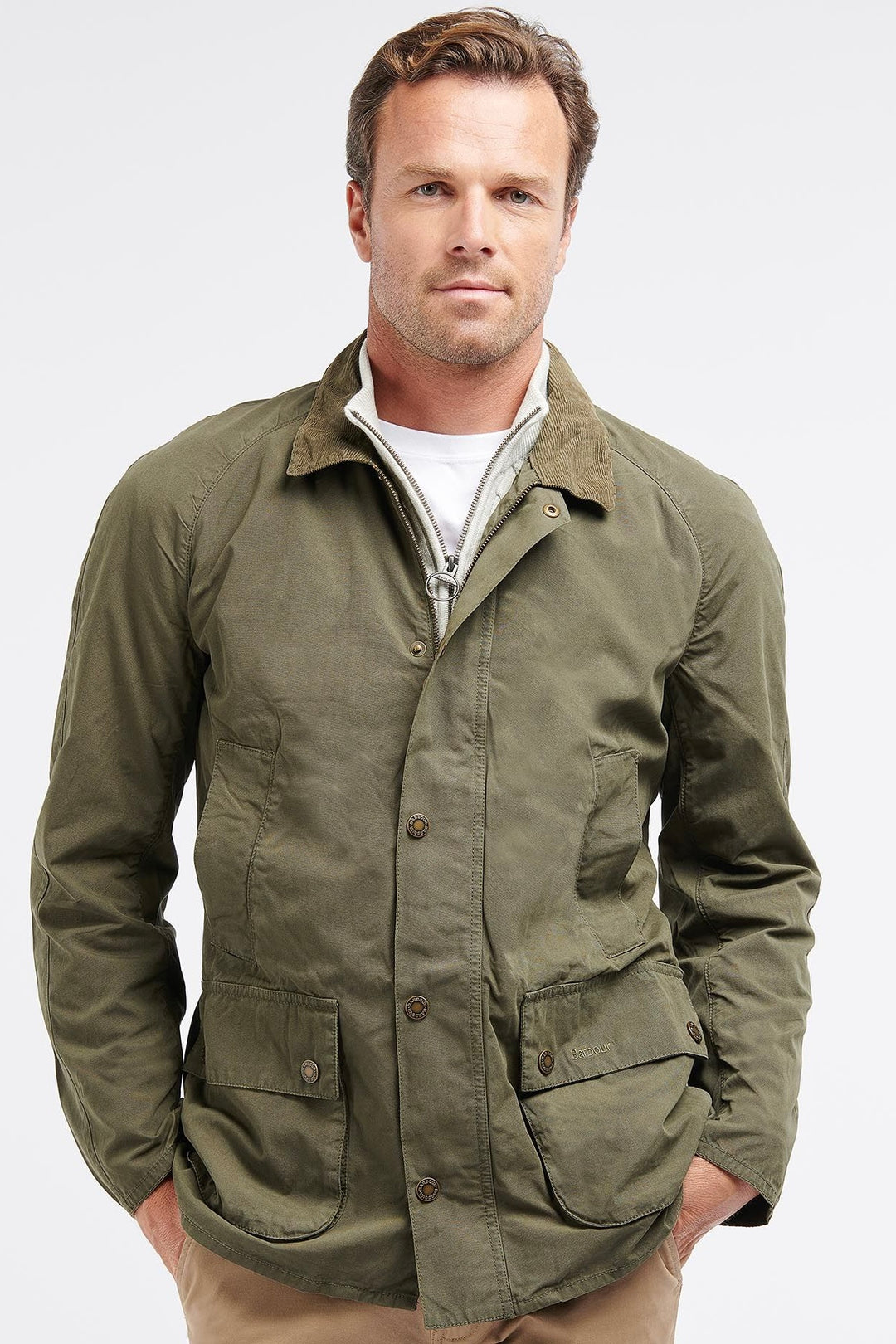 BARBOUR Ashby Casual Jacket Olive - Dale