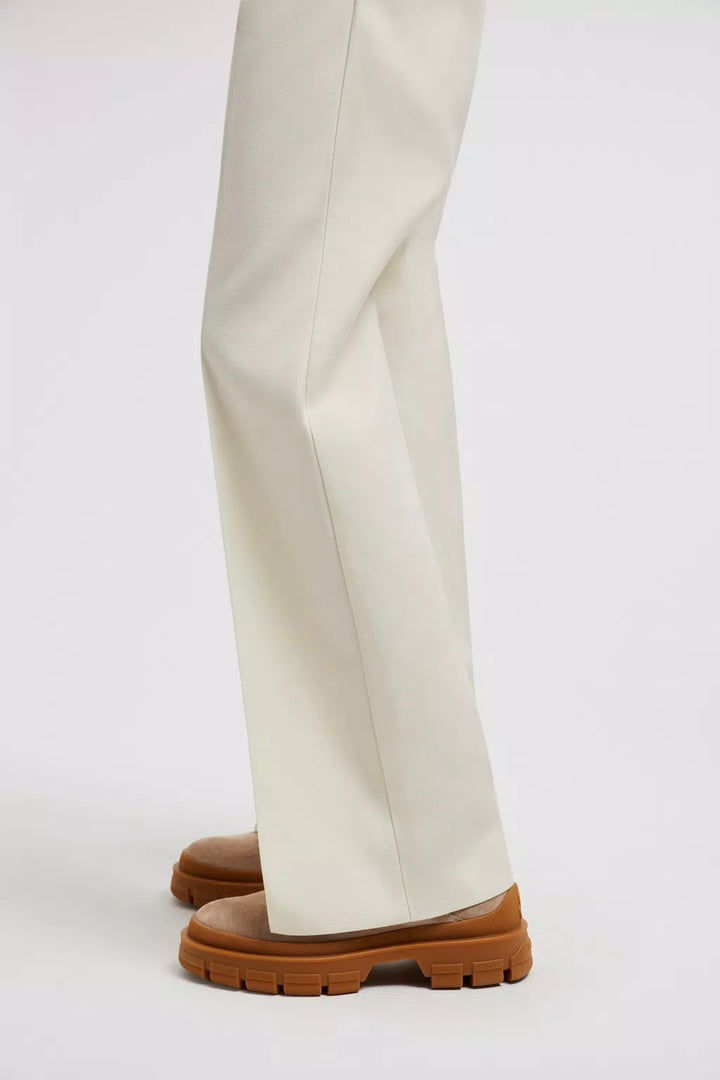 MONCLER Wool Gabardine Trousers Cream - Dale