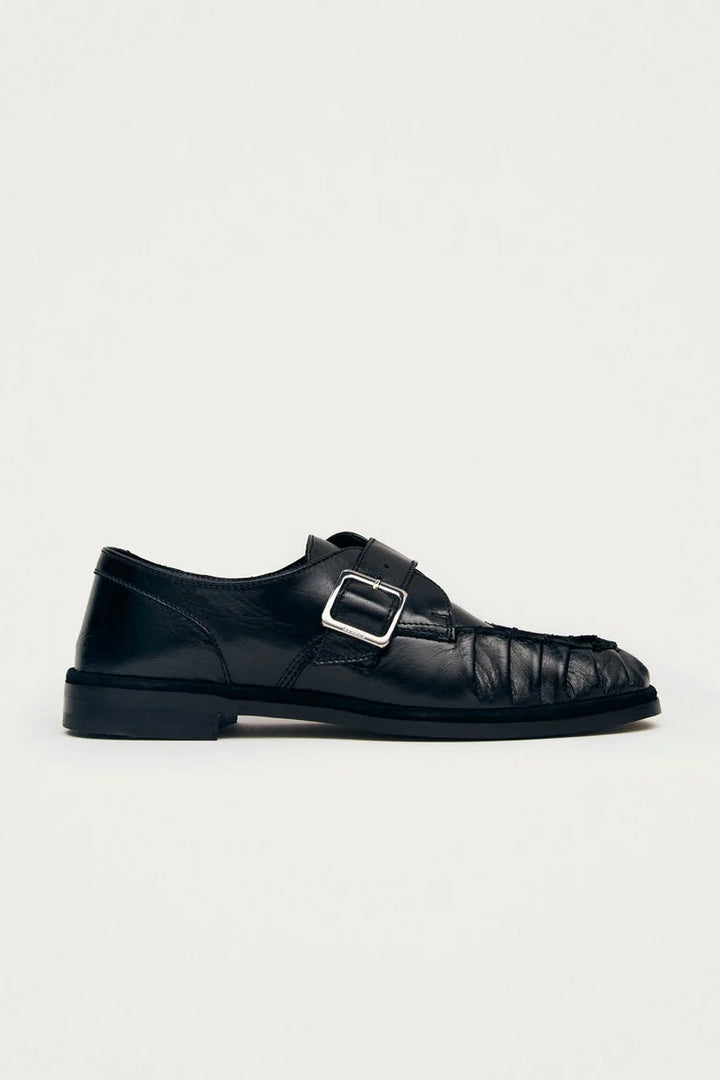 ALOHAS Brandy Black Leather Loafers - Dale