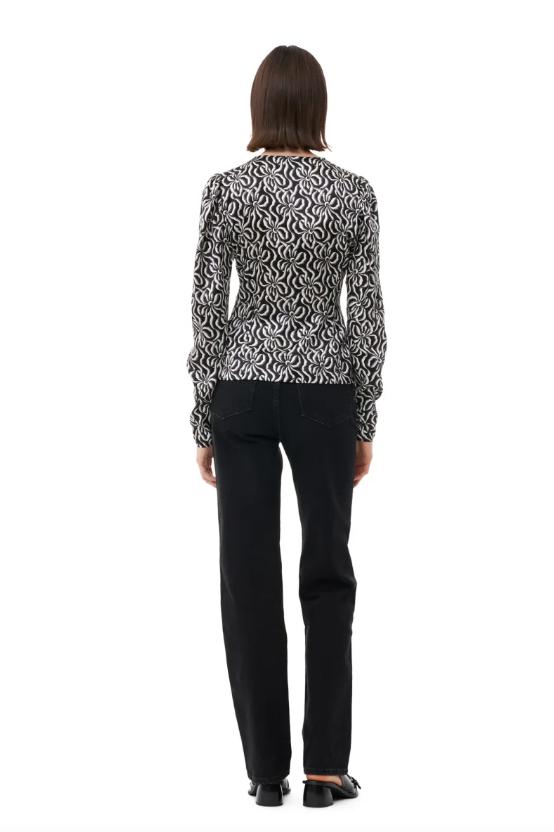 GANNI Silk Stretch Satin Blouse - Dale