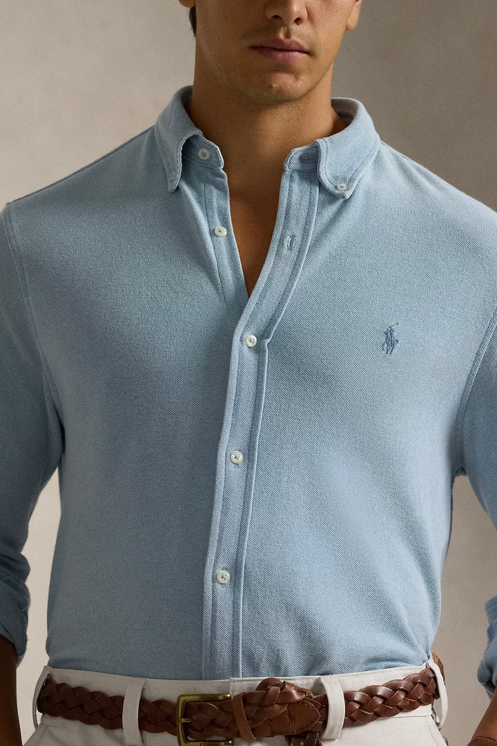 POLO RALPH LAUREN Indigo-Dyed Mesh Knit Shirt - Dale