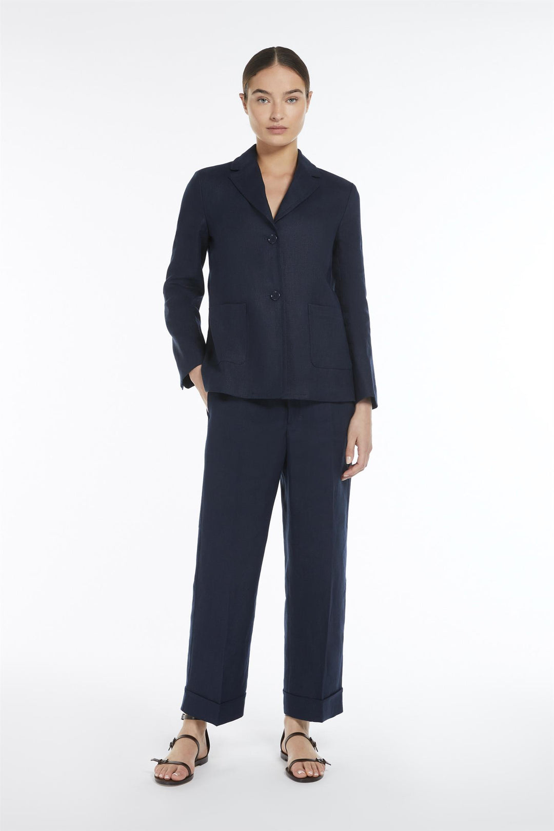 MAX MARA Socrates Linen Jacket Navy - Dale