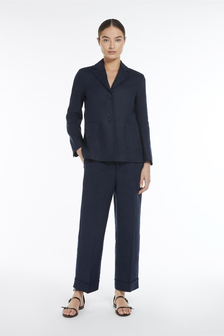 MAX MARA Socrates Linen Jacket Navy - Dale