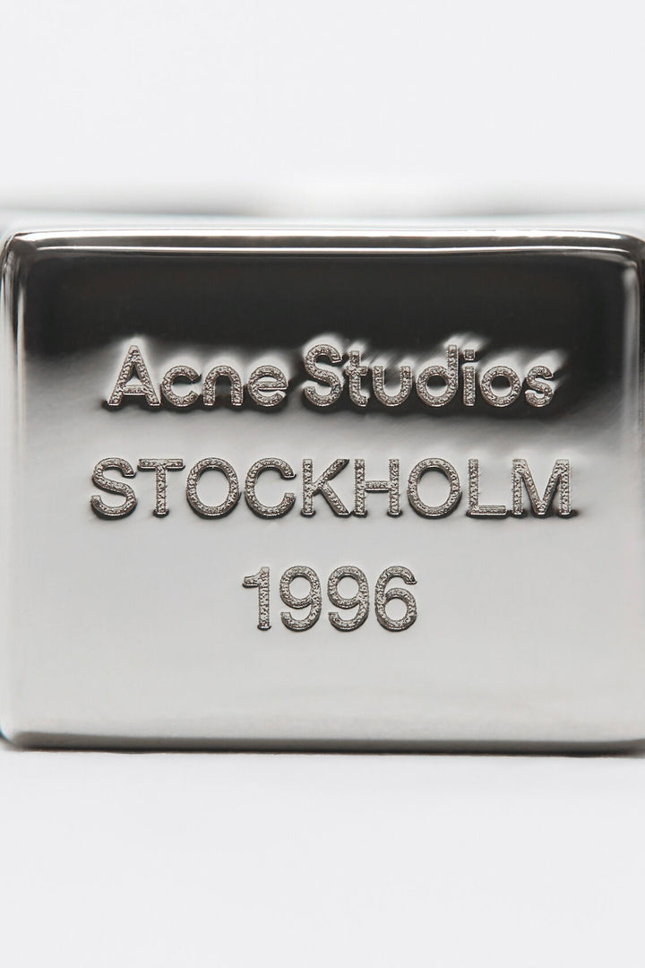 ACNE STUDIOS Logo Engraved Signet Ring Silver - Dale