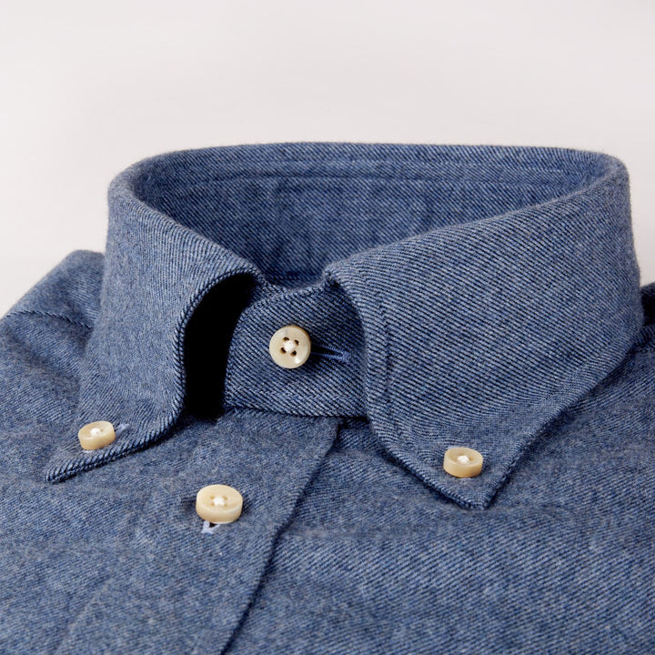 STENSTRÖMS FITTED BODY FLANNEL DK BLUE - Dale