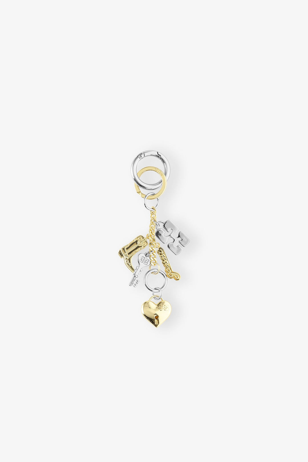 GANNI Ganni Bou Charms Keyring Silver and Gold - Dale