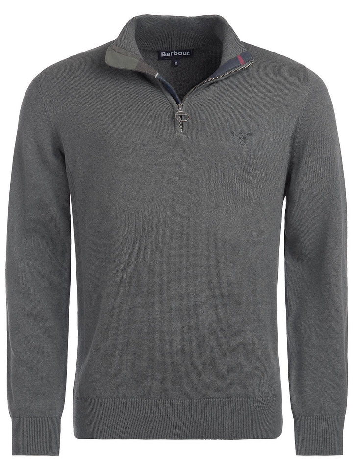 BARBOUR Cotton Half-Zip Olive Marl - Dale