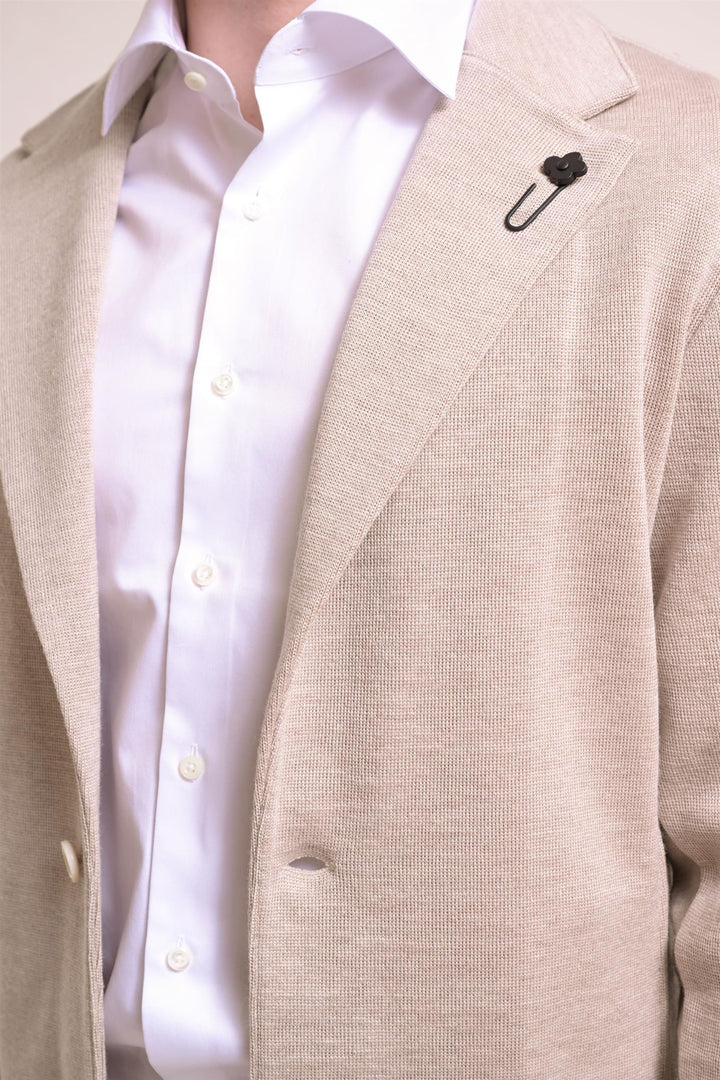 LARDINI Man Knit Jacket Beige - Dale