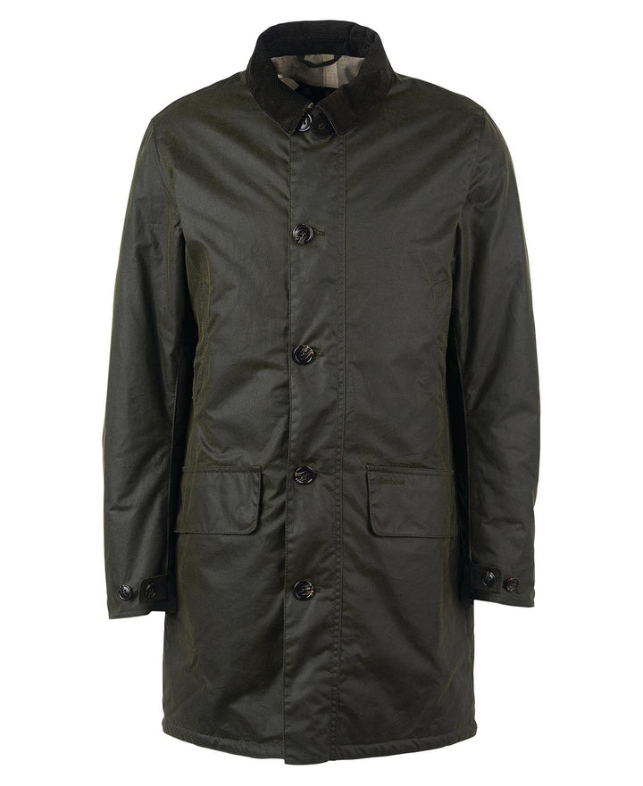 BARBOUR Mac Waxed Coat Olive - Dale