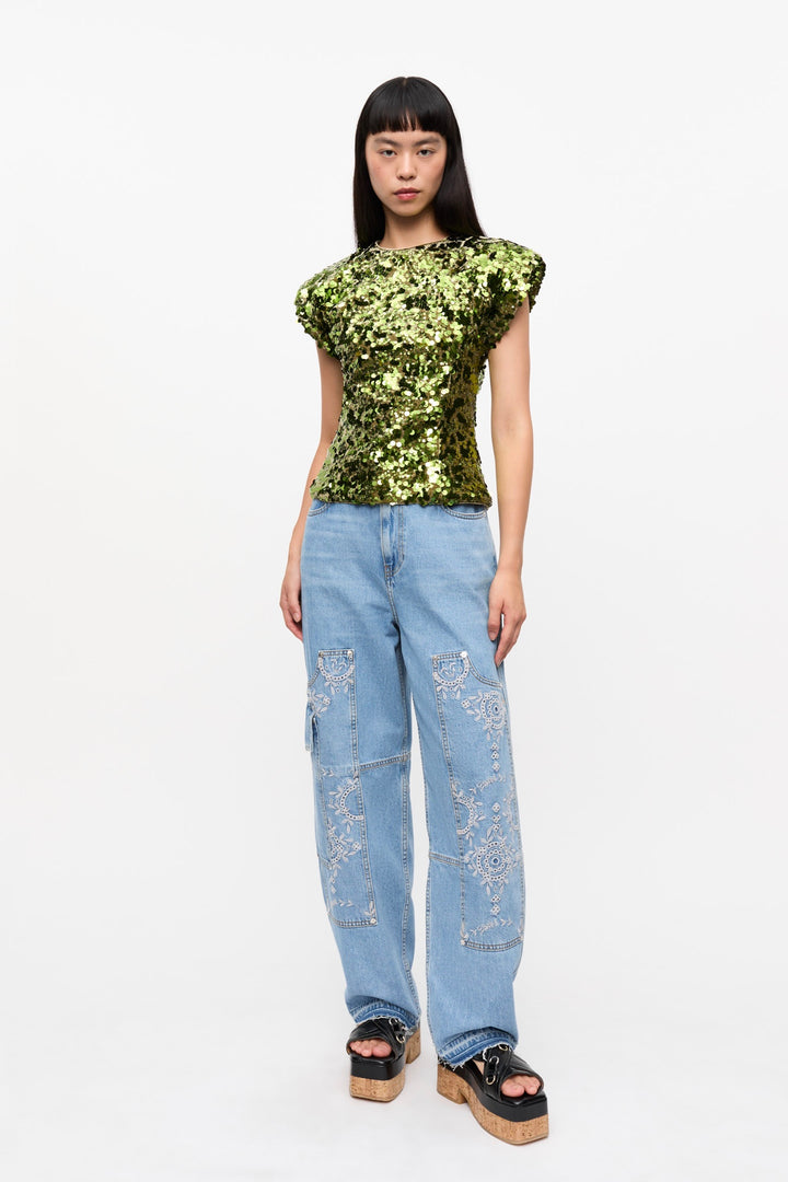 GANNI Velvet Sequins Blouse - Dale