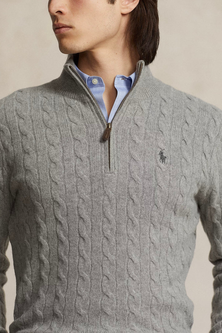 POLO RALPH LAUREN Cable-Knit Wool-Cashmere Jumper Fawn Grey Heather - Dale