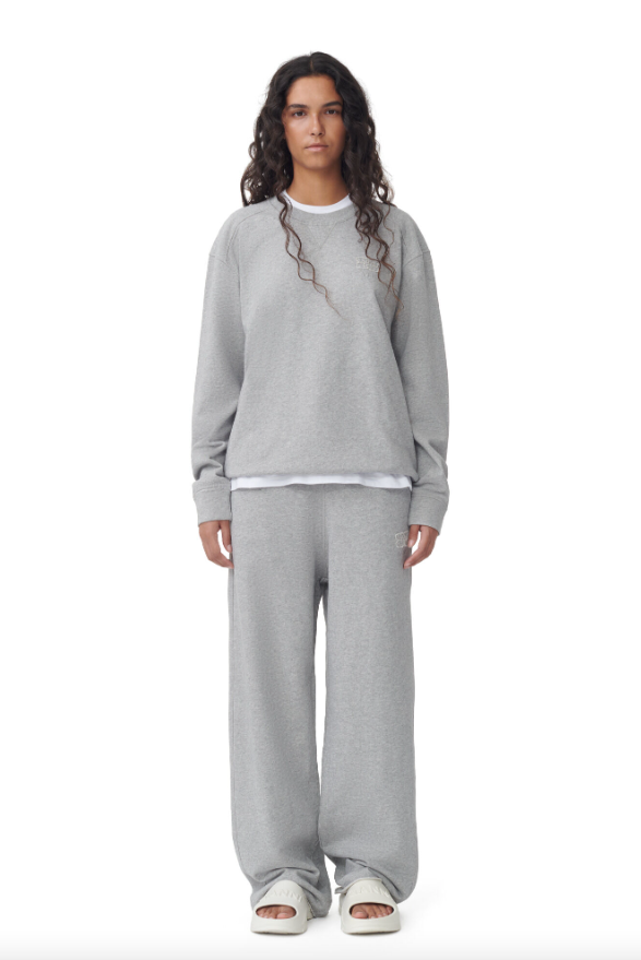 GANNI Light Isoli Wide Leg Pants Paloma Melange - Dale