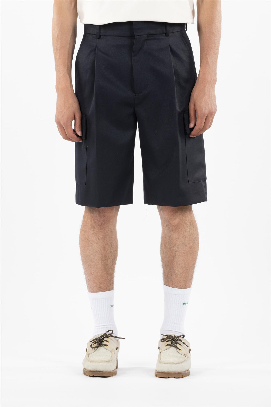 Drôle de Monsieur Le Short Cargo Laine Navy - Dale