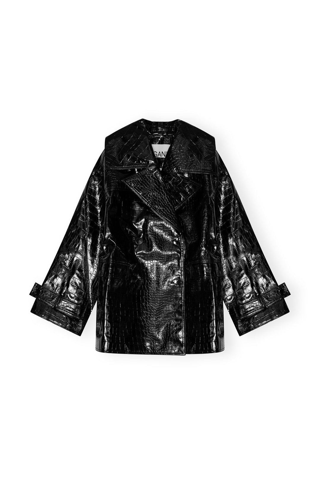 GANNI Future Coated Double Breasted Midi Jacket - Dale