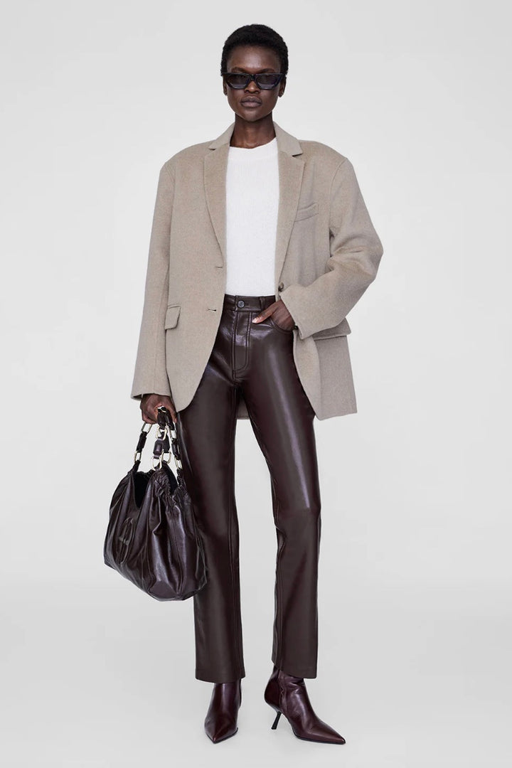 ANINE BING Quinn Blazer Oatmeal Melange Cashmere Blend - Dale