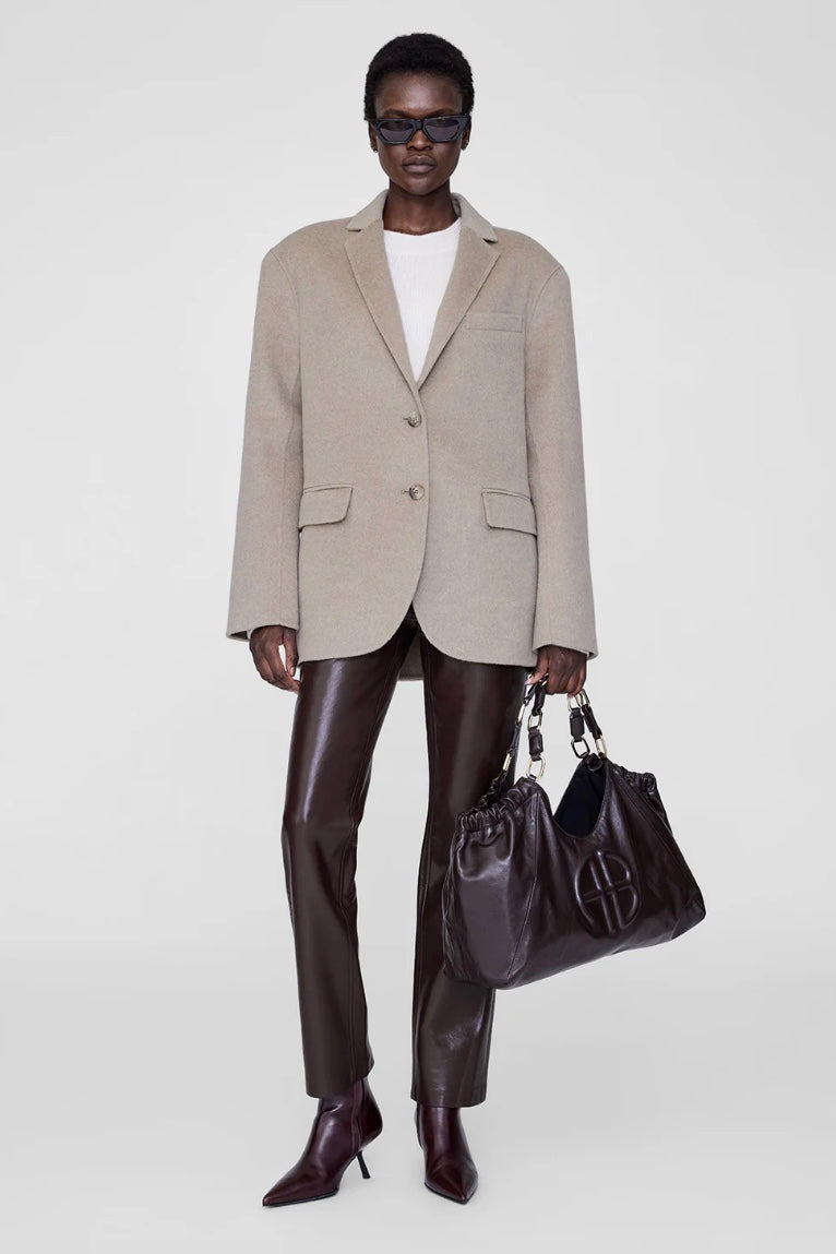 ANINE BING Quinn Blazer Oatmeal Melange Cashmere Blend - Dale