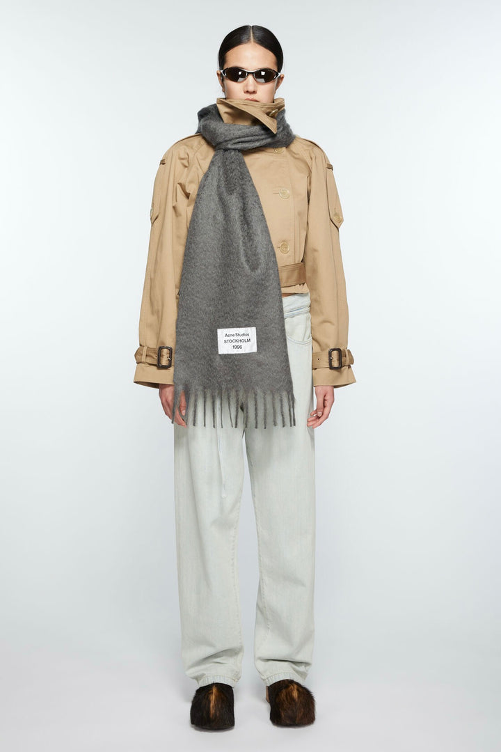 ACNE STUDIOS Fringe Alpaca Scarf Grey - Dale