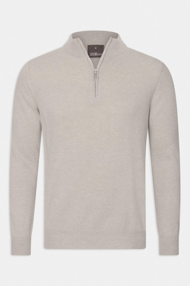 OSCAR JACOBSON Patton Half Zip Brick Beige - Dale