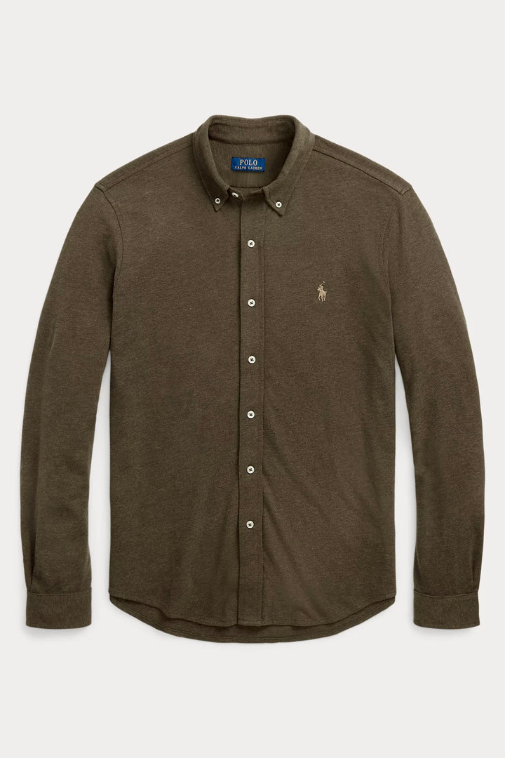 POLO RALPH LAUREN Featherweight Mesh Shirt Olive Heather - Dale
