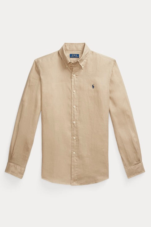 POLO RALPH LAUREN Custom Fit Linen Shirt Coastal Beige - Dale