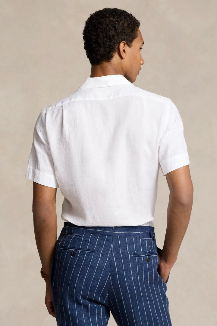 POLO RALPH LAUREN CLASSIC FIT LINEN CAMP SHIRT WHITE - Dale