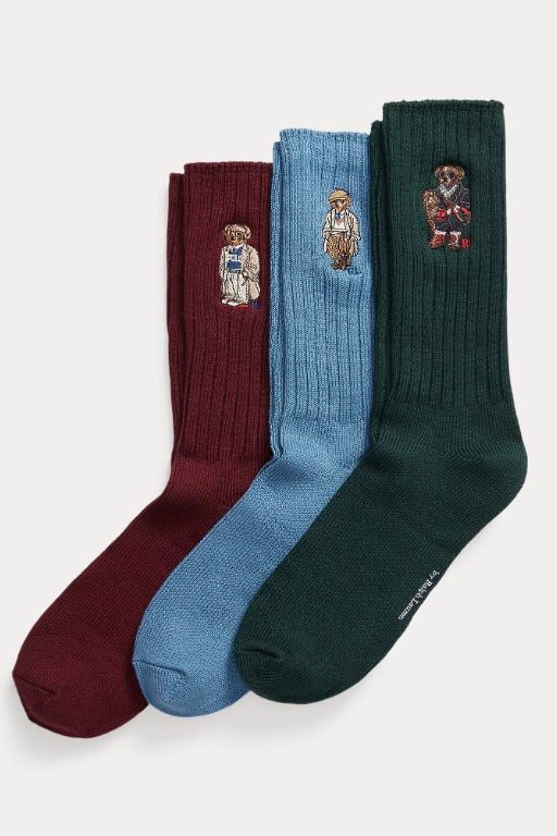 POLO RALPH LAUREN Polo Bear Crew Sock 3-Pack Gift Set - Dale