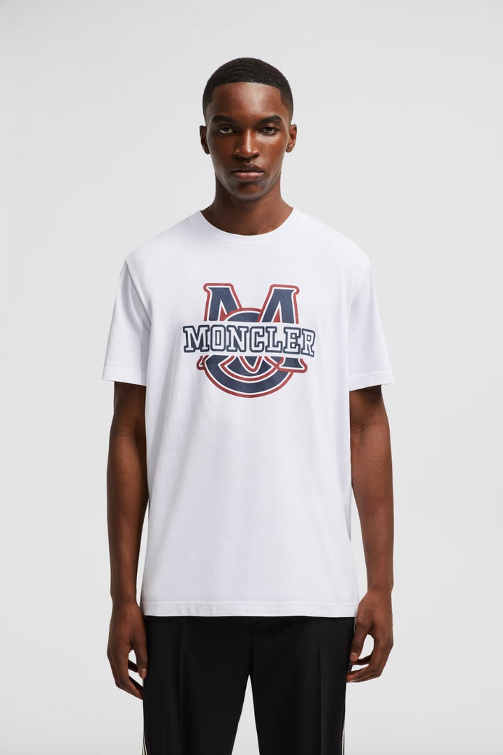 MONCLER Varsity Logo Motif T-Shirt White - Dale