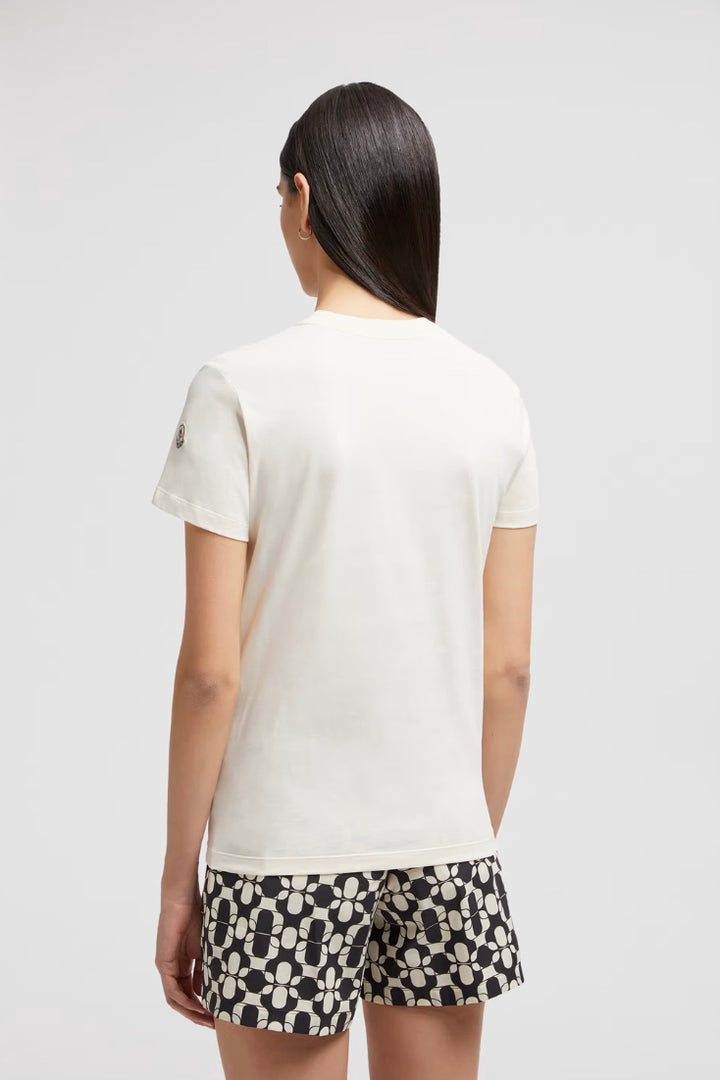 MONCLER Embroidered Logo Cotton T-Shirt White - Dale