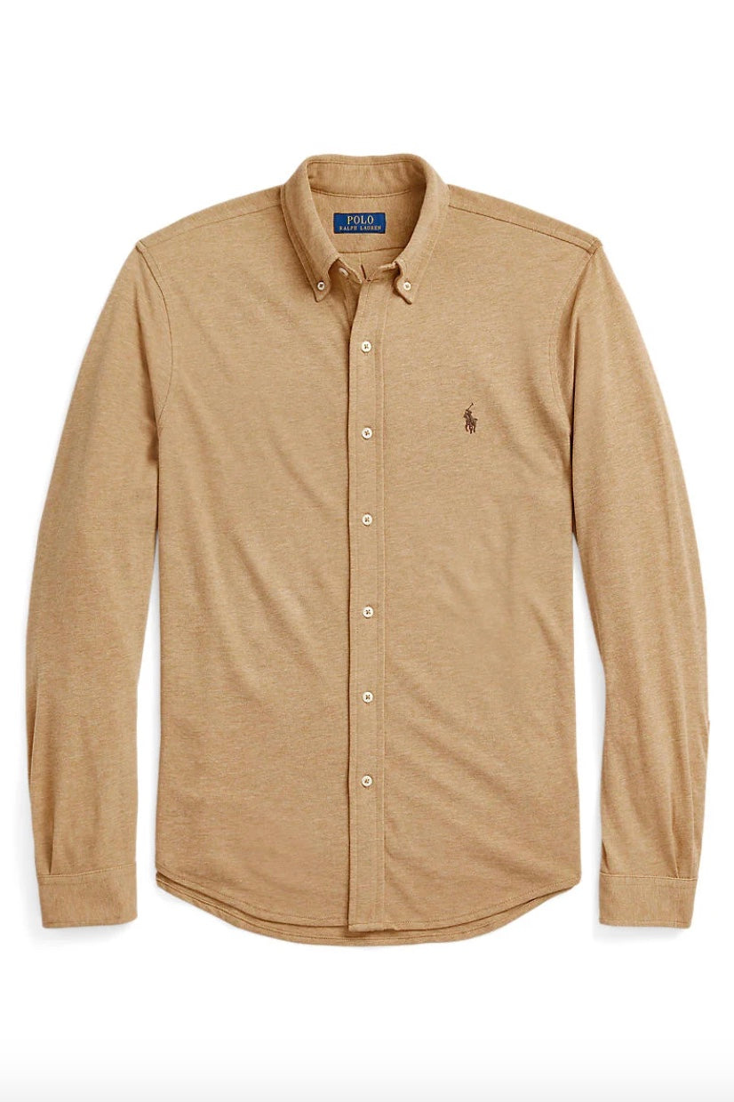 POLO RALPH LAUREN Featherweight Mesh Shirt Camel Classic Heather - Dale
