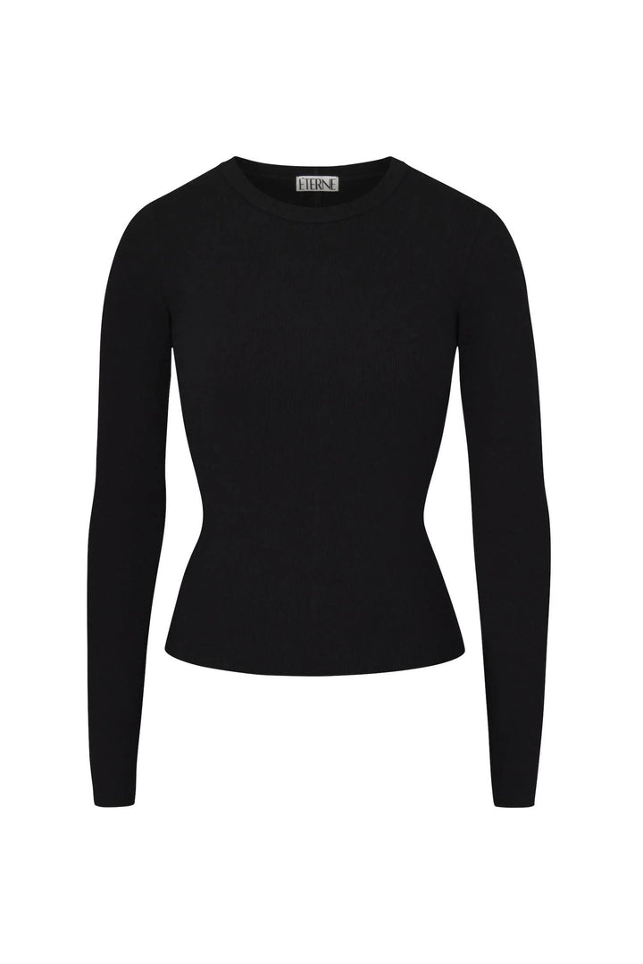 ETERNE Long Sleeve Fitted Top Black - Dale