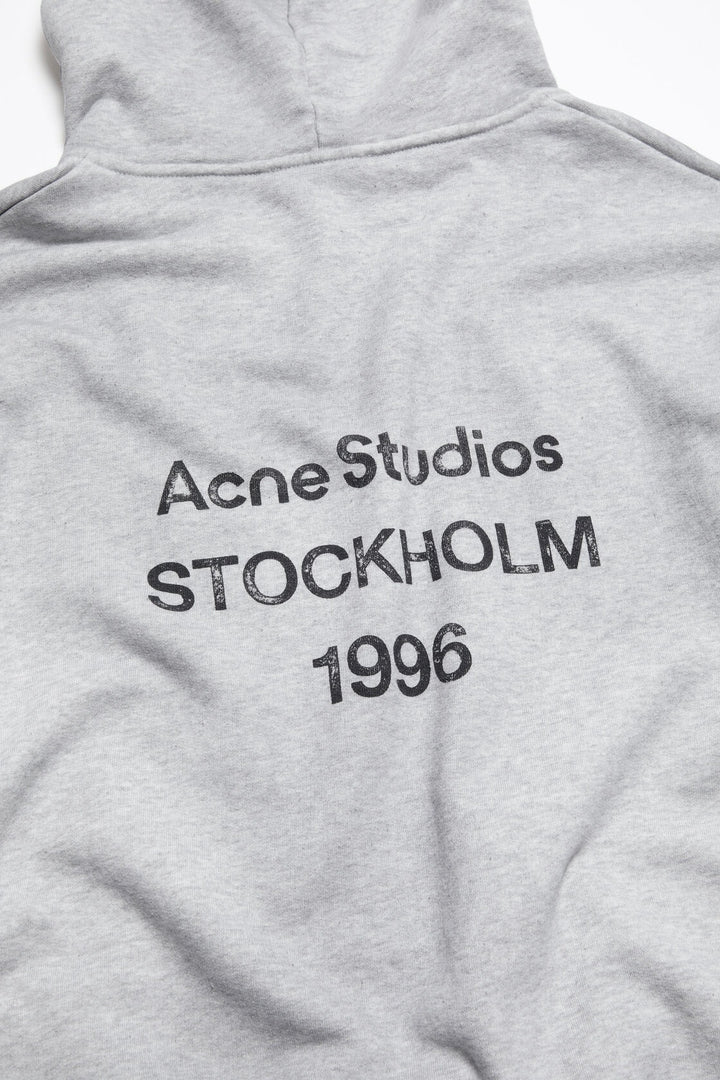 ACNE STUDIOS Logo Hooded Sweater Pale Grey Melange - Dale