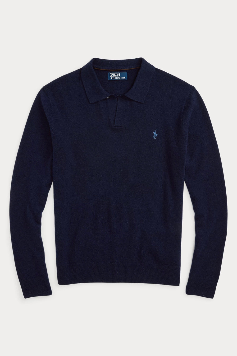 POLO RALPH LAUREN Wool Johnny-Collar Jumper Hunter Navy - Dale