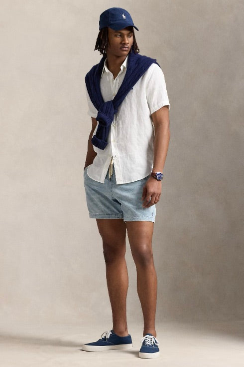 POLO RALPH LAUREN Custom Fit Linen Shirt Ceramic White - Dale