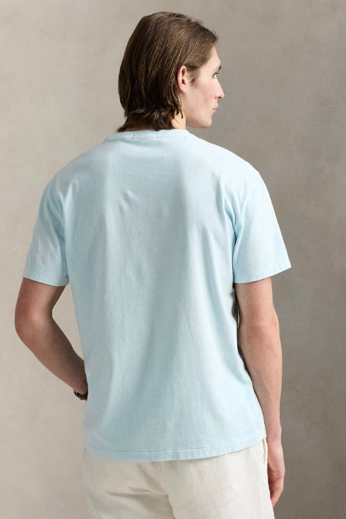 POLO RALPH LAUREN Custom Slim Mineral-Dyed Pocket T-Shirt Sky - Dale