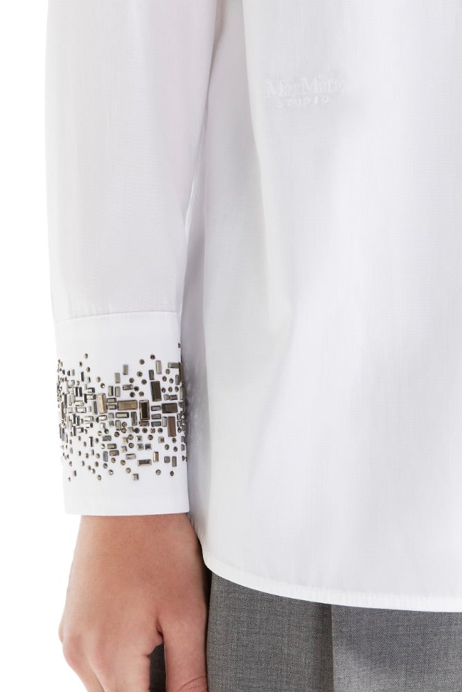 MAX MARA Queva Cotton Poplin Shirt Optical White - Dale